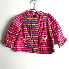 Falls Creek Kids Baby/Toddler Rain Jacket | Girl's 18M | Pink Multicolor Stripe