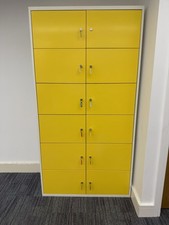 Deluxe Locker Nest Of 12 Multi Compartment Gym School Office Work Yellow Lockers