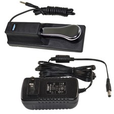 AC Adapter + Sustain Pedal for Yamaha YPT200 YPT210 YPT220 YPT230 YPG235 YPG535