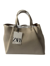Zara Beige Minimalist Tote Bag