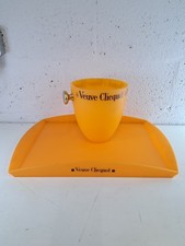 Veuve Clicquot French Champagne Acrylic orange ice bucket & serving tray 