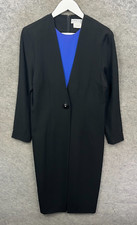Vintage Jaeger Dress Womens UK 10 Black Pencil Midi Lined Acetate Blend 1980s