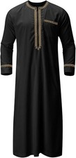 Black 58 Muslim Dishdasha Long