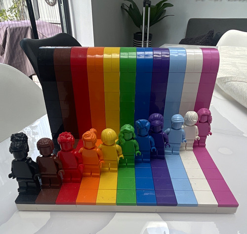 Lego moc rainbow wall display - lego,