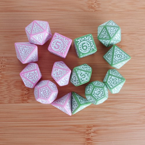 Ornate d20 poly dice set - ornate,