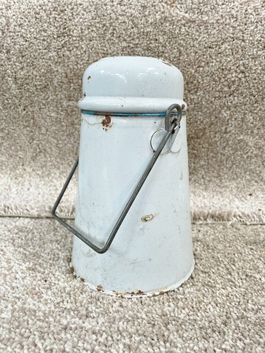 Vintage white enamel - white, small