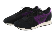 GOLDEN GOOSE Running Women Trainers EU39 Purple Black Leather Shiny Sneakers *