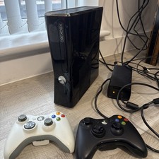 Xbox 360 Slim 250GB Console With Power Supply And Av Cable + 2 Controllers