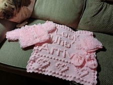Handmade Crochet Baby Girl Blanket Set