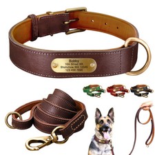 Real Leather Dog Collar and