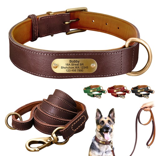 Real leather dog collar and - real,