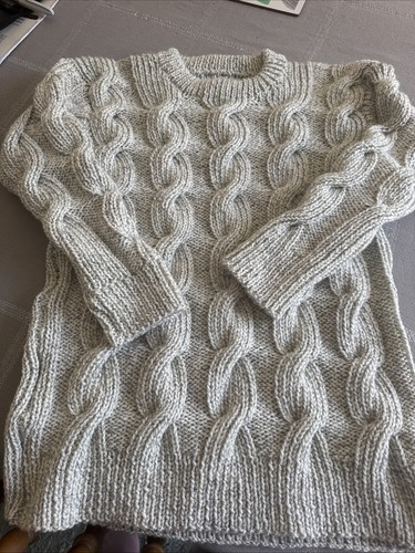 Hand knitted aran jumper - knitted,