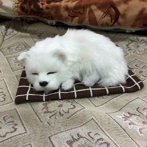 Samoyed sleeping dog resin - dog,