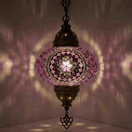 Purple turkish mosaic pendant - turkish,
