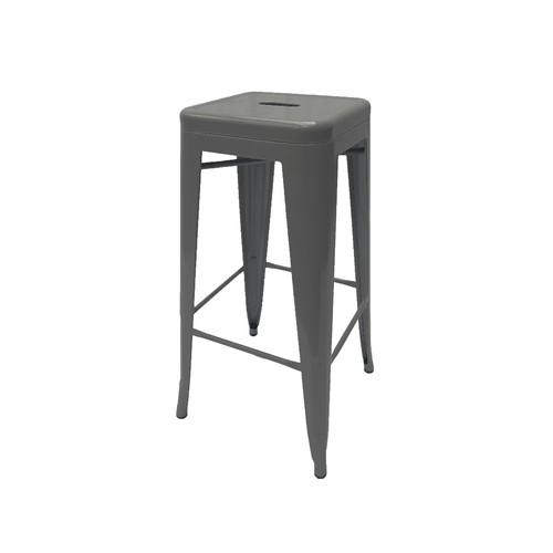 Tolix style stool silver 2 - stool,