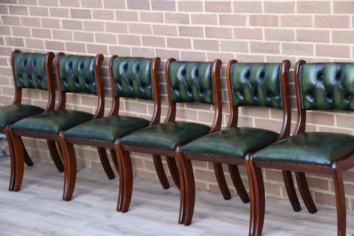 Chesterfield leather dining - 6,
