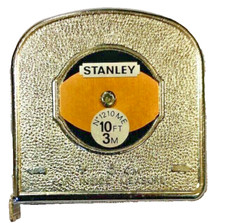 Vintage Stanley No 1210ME Imperial/Mtl 10ft/3M Metal Tape Measure Made in France