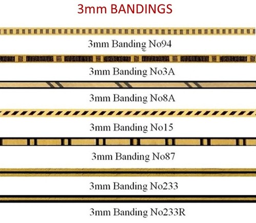 3mm wide wood inlay banding - 3mm,