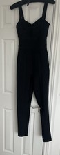 Ladies F&P Black Jumpsuit Size 12/14 Heavy Material Excellent Condition