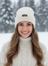 Ladies Girls Thick Thermal Beanie Hat Fleece Lined Chunky Knit Warm Winter Cap