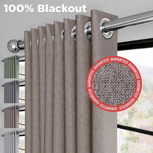 Linen style blackout - blackout, curtains