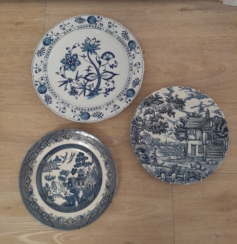 Set blue white vintage - of,