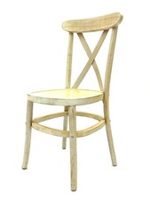 Limewash Wooden Dining Chair, Rustic Wedding Chair, Farmhouse Crossback Chairs