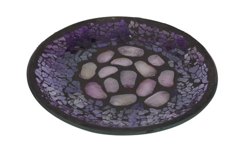 Decorative mosaic glass candle - glass,