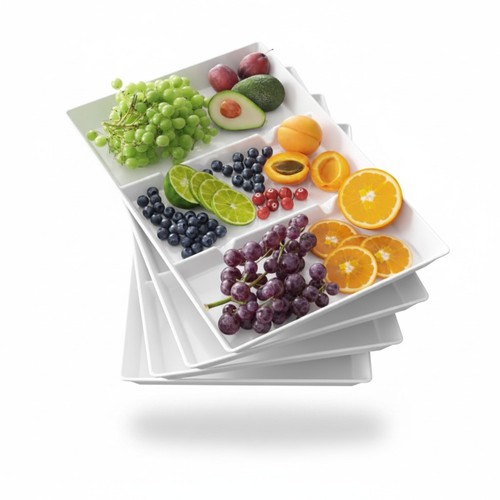 Plastic divided serving trays - plastic,