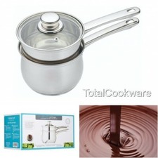 KitchenCraft Stainless Steel Double Boiler Porringer Bain-Marie Saucepan 16 cm 