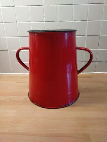 Vintage enamel milk churn - milk,