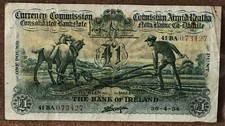 Ireland Eire 1934 £1 Pound Ploughman Bank Note