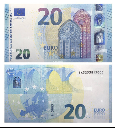 Euro note great for - 20-euro,