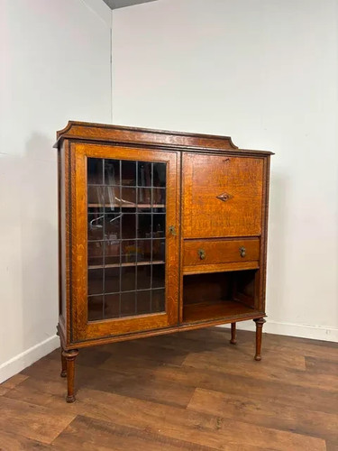 Vintage oak bureau bookcase - bureau,