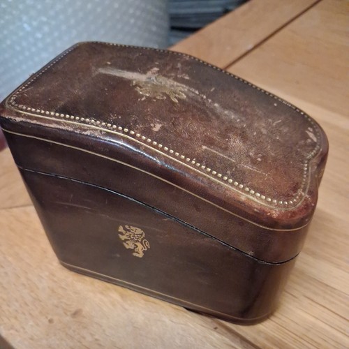 Leather playing card box - card, made