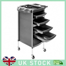 6 Tier Barber Hairdressing Salon Trolley Hair Colouring Spa Rolling Cart Black