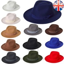 Van Der Linn Men Fedora Hat Jazz Felt Fedora Elegant Ribbon Trilby Hat Cap