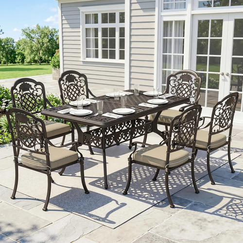 Garden dining set for cast - set, 6,