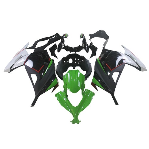Green black plastic fairings - green,