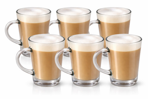 Clear glass mugs tea coffee - 6x,