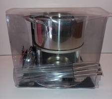 cargo home store Fondue Set Stainless Steel  With six Forks new in box