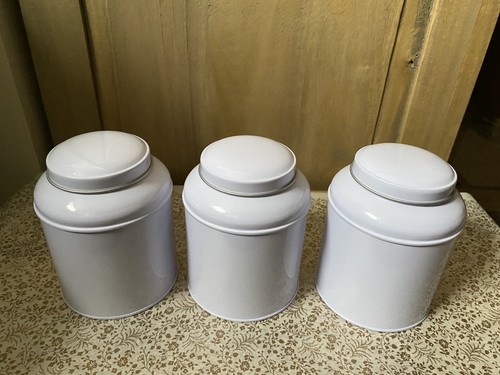 White tins caddy domed - x,