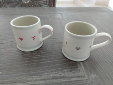 susie watson pottery.Pair of EXPRESSO coffee mugs. NEW.  Anya design. 