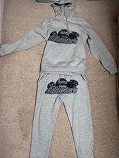 Men's Trapstar London Shooters Tracksuit Grey Blue Size Large