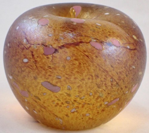 Iridescent glass apple - glass,