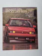 RENAULT GTA ADVERTISING VINTAGE MAGAZINE ADVERT ADVERTISING ORIGINAL 80s