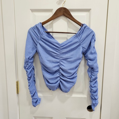 Elodie blue ruched long sleeve - elodie,