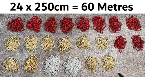 250cm 60m beads - =,
