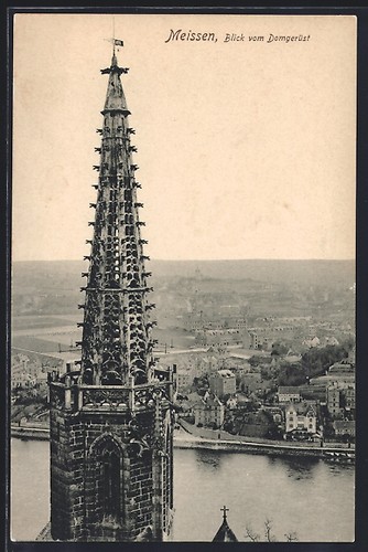 Postcard meissen elbe view - postcard, meissen/elbe,