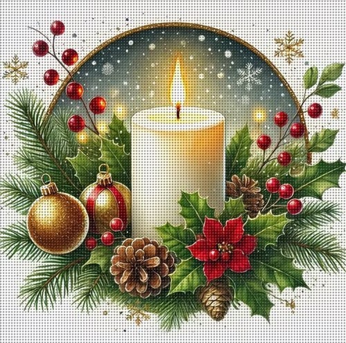 Christmas candle cross - candle,